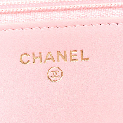 Chanel Tweed Quilted Wallet On Chain WOC Blue Pink Gold 6 of 12