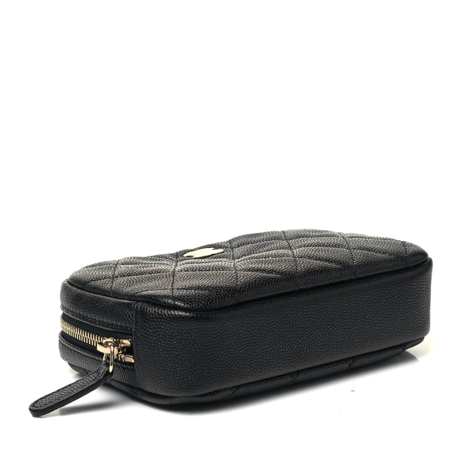 Chanel Caviar Quilted Small Curvy Pouch Cosmetic Case Black 4 of 9