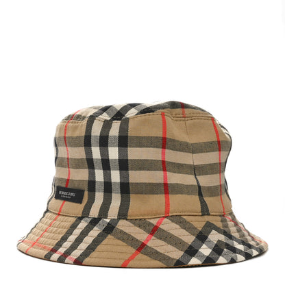 Burberry Calfskin Technical Cotton Vintage Check Bucket Hat Archive Beige 1 of 13