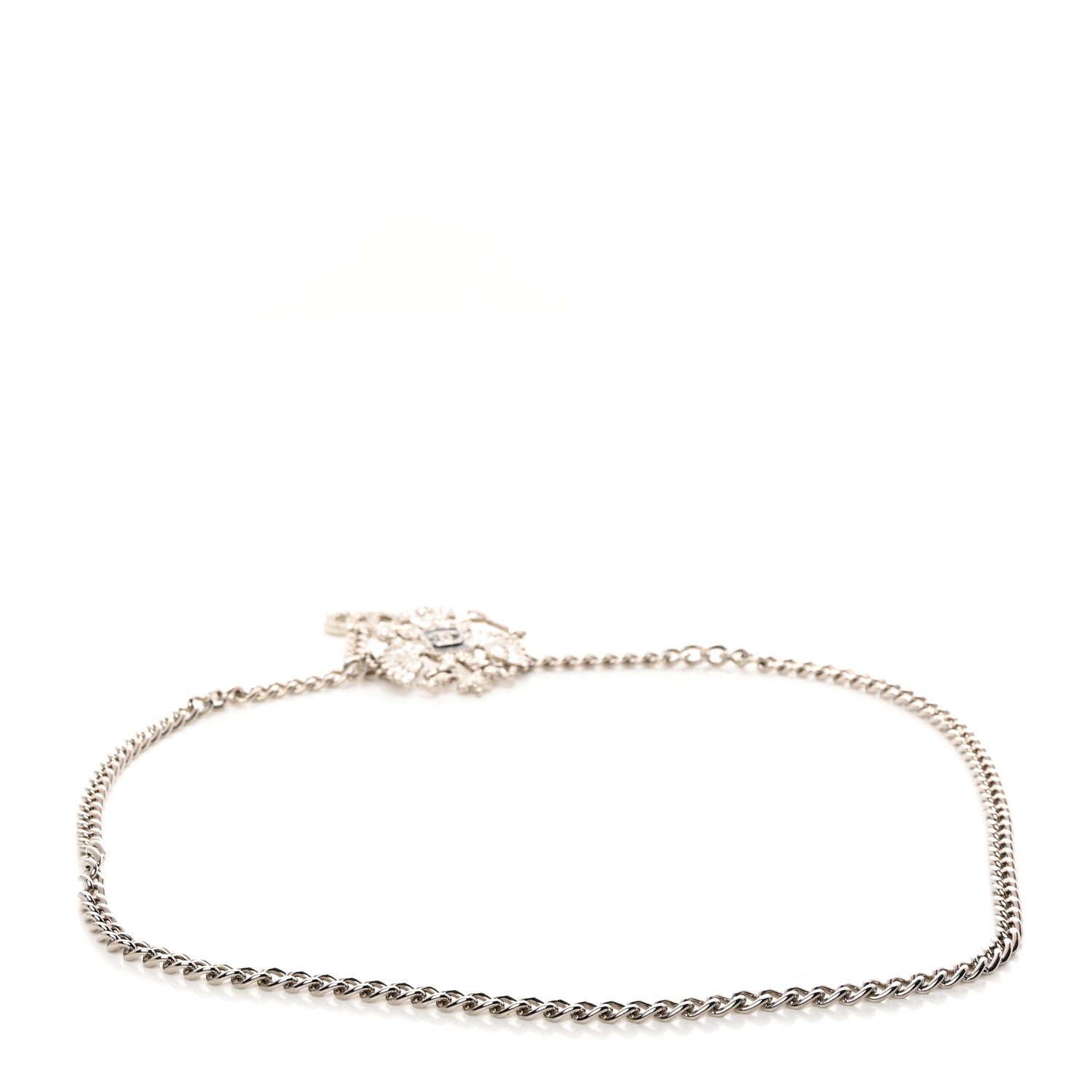 Chanel Crystal Paris Moscow Eagle Chain Belt Silver 2 of 6