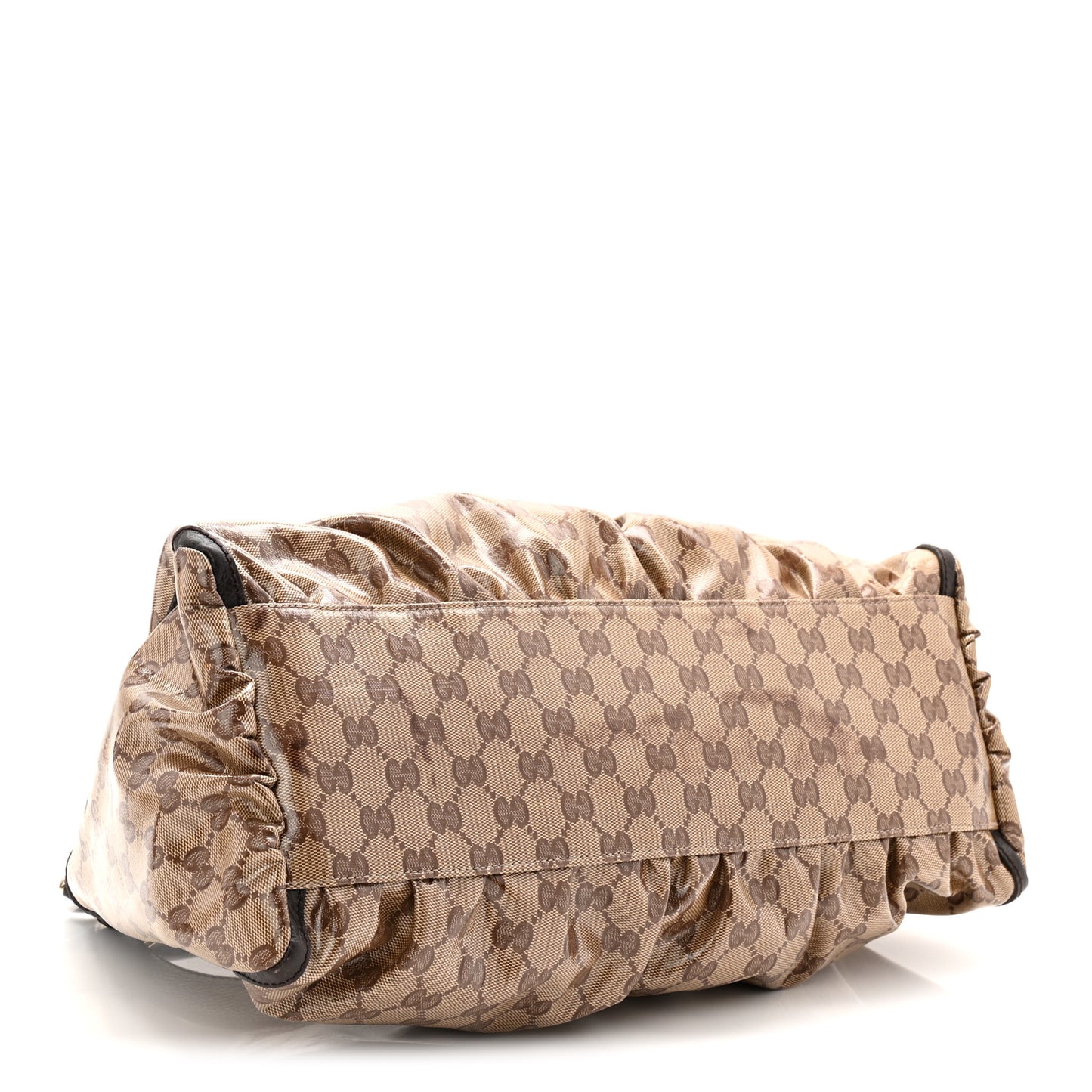 Crystal Monogram Large D Gold Hobo Dark Brown