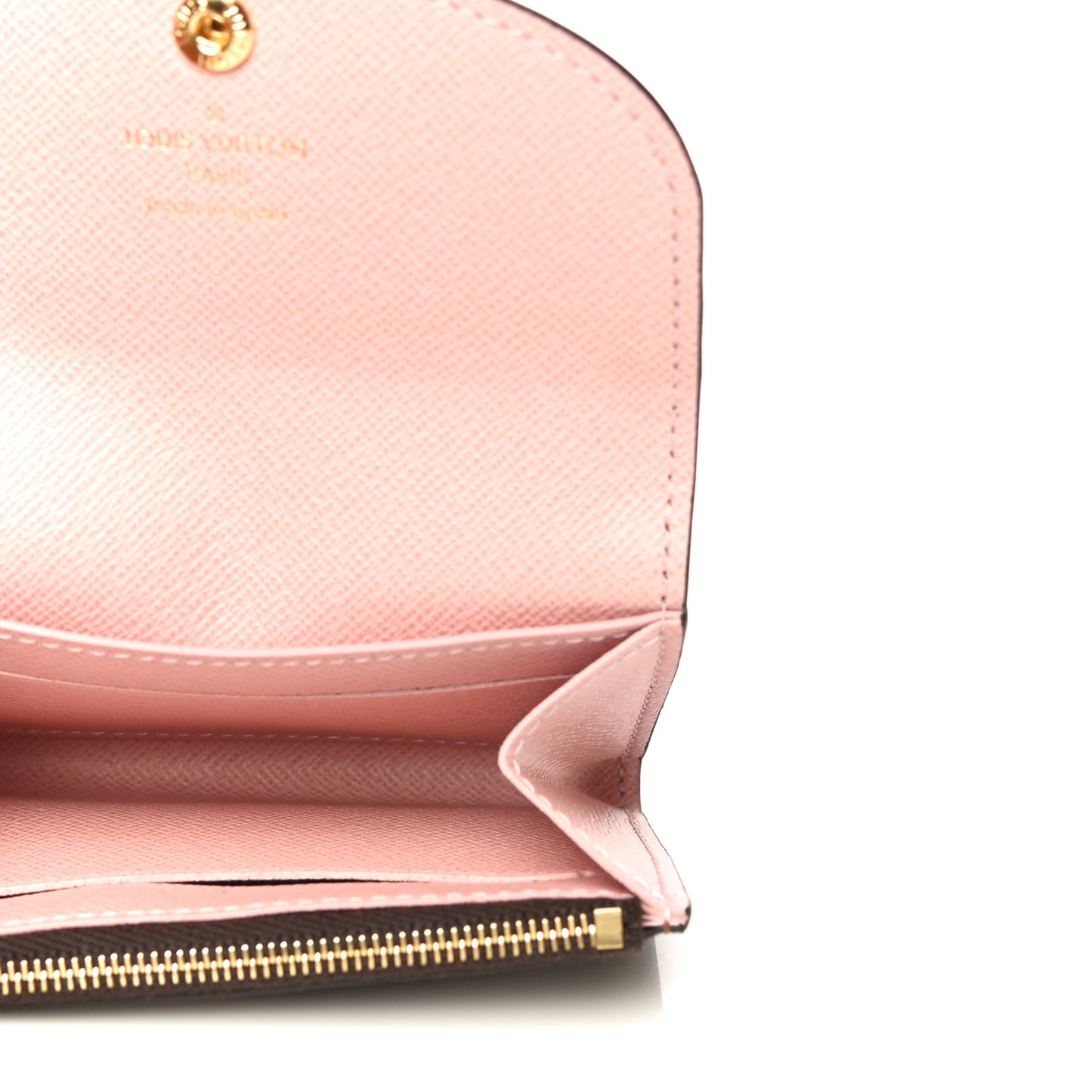 Damier Ebene Rosalie Coin Purse Rose Ballerine