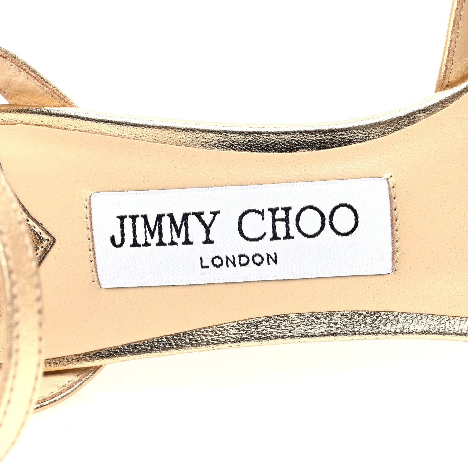 Jimmy Choo Metallic Nappa Crystal Sacora 85 Sandals 38.5 Gold 7 of 8