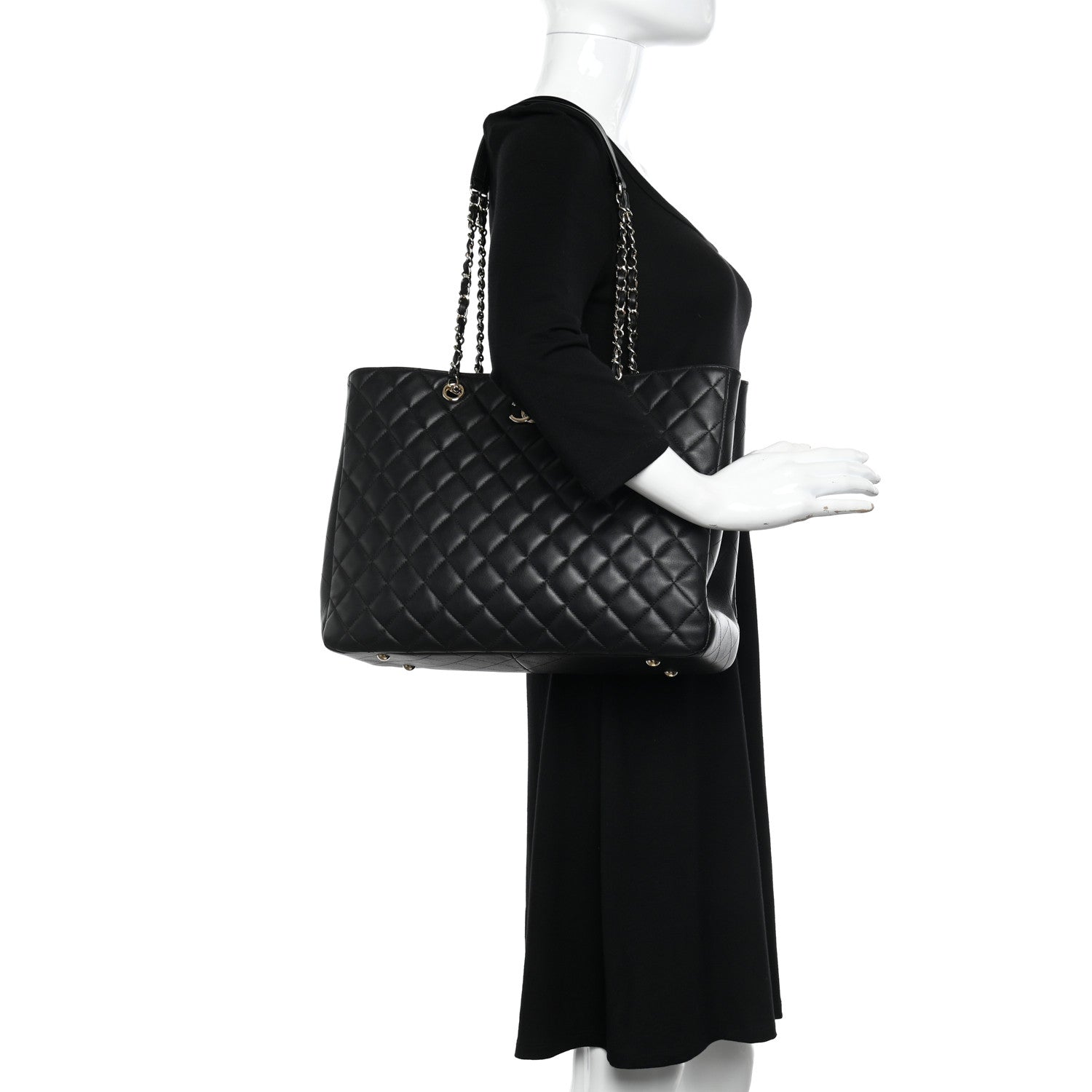 Chanel Calfskin Quilted Timeless Tote Black 2 of 11