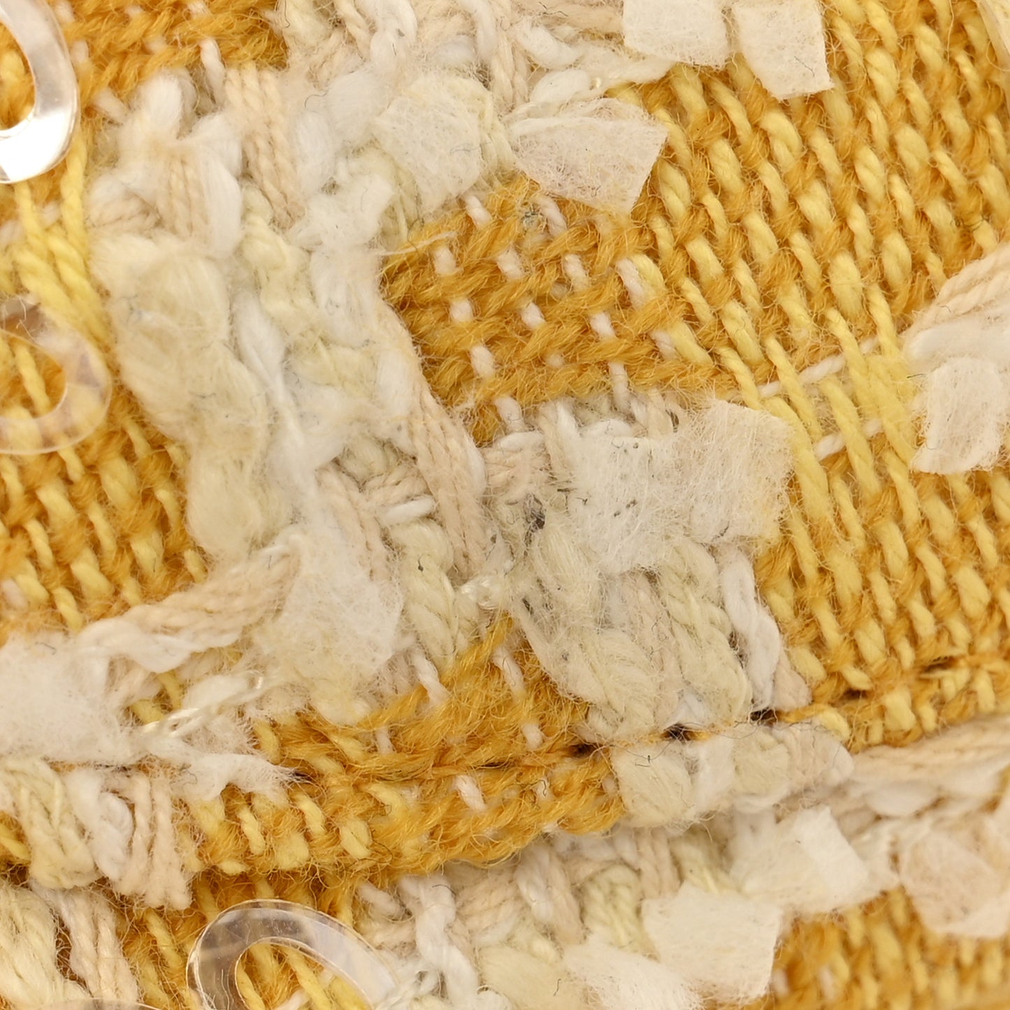 Tweed Beaded Mini Rectangular Flap Yellow White