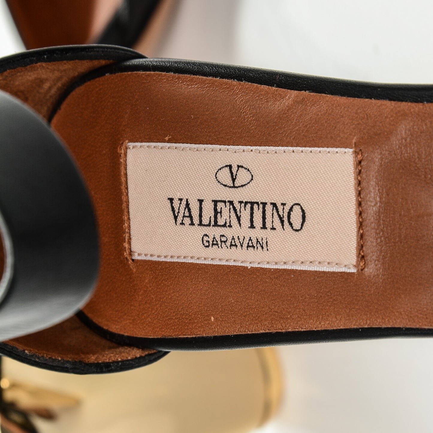 Calfskin Ankle Strap Pumps 36 Black