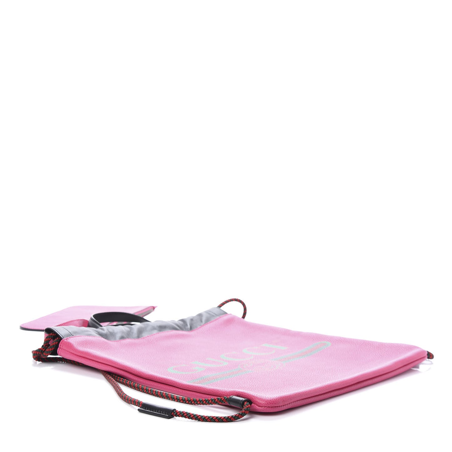 Grained Calfskin Logo Drawstring Backpack Box Pink Green Black