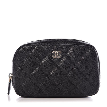 Chanel Caviar Quilted Small Curvy Pouch Cosmetic Case Black 1 of 8