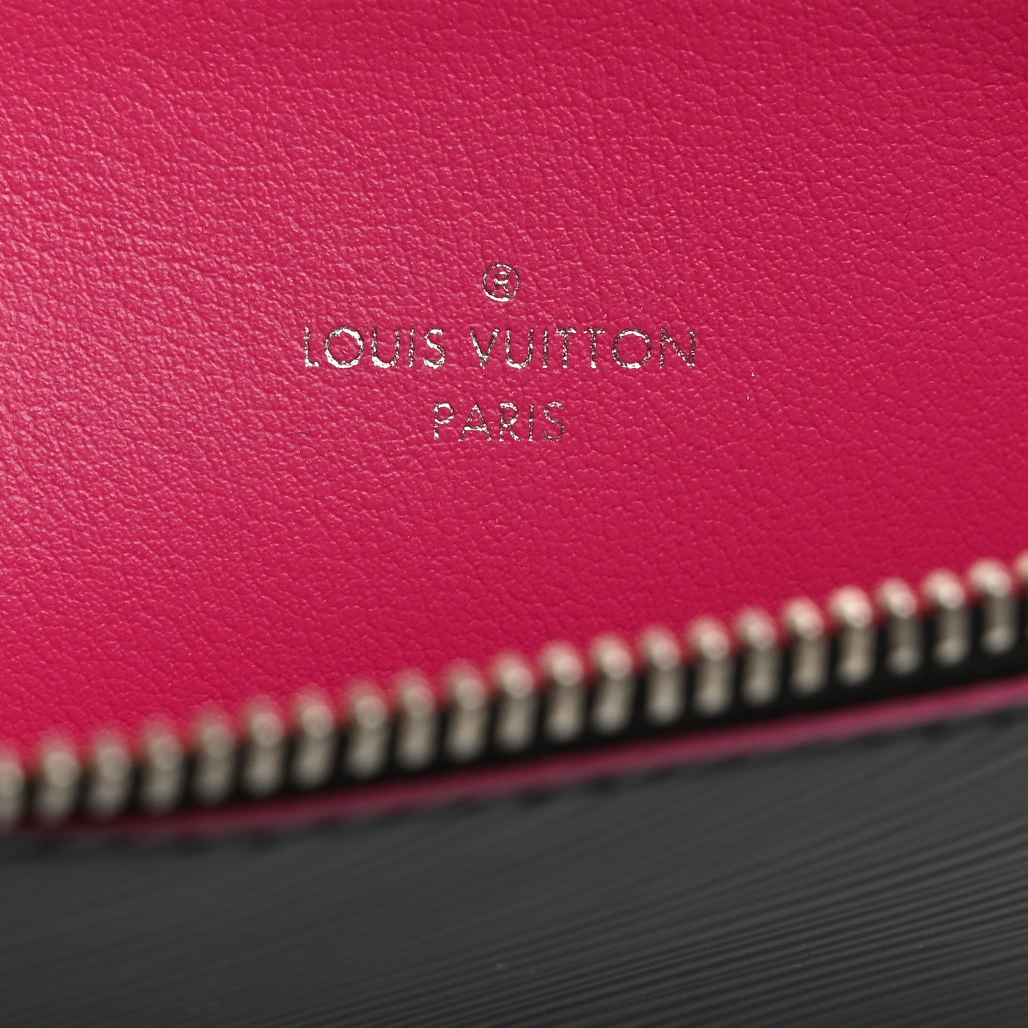 Louis Vuitton Epi Felicie Chain Wallet Zippered Insert Black Hot Pink 6 of 7
