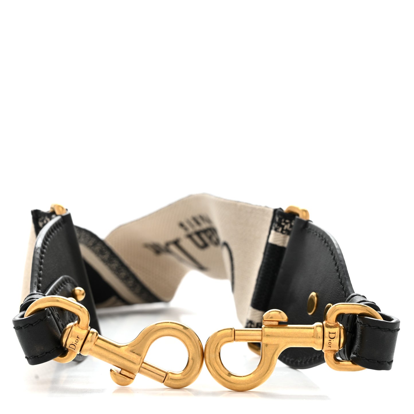 Canvas Embroidered Shoulder Strap Black