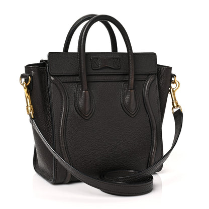 Celine Drummed Calfskin Nano Luggage Black 3 of 11