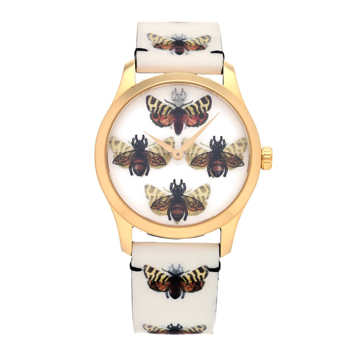Gucci Stainless Steel Calfskin 38mm G-Timeless Bee Butterfly Hologram Quartz Watch 1 of 5
