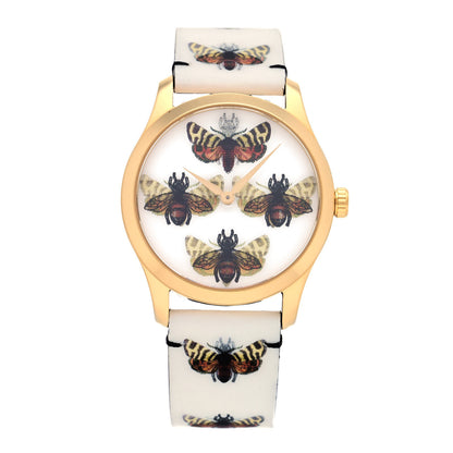Gucci Stainless Steel Calfskin 38mm G-Timeless Bee Butterfly Hologram Quartz Watch 1 of 5