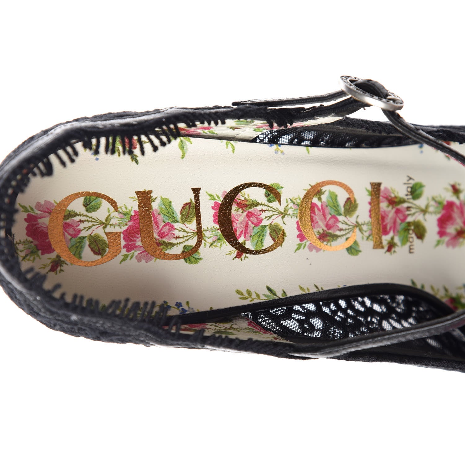 Gucci Lace Pizzo Venice Pumps 38 Black 7 of 9