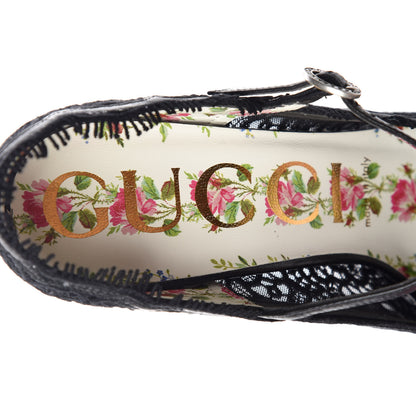 Gucci Lace Pizzo Venice Pumps 38 Black 7 of 9
