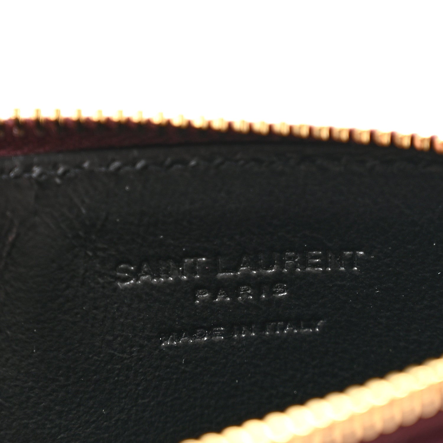 Saint Laurent Patent 5 Fragments Zip Pouch Card Holder Bordeaux 6 of 9