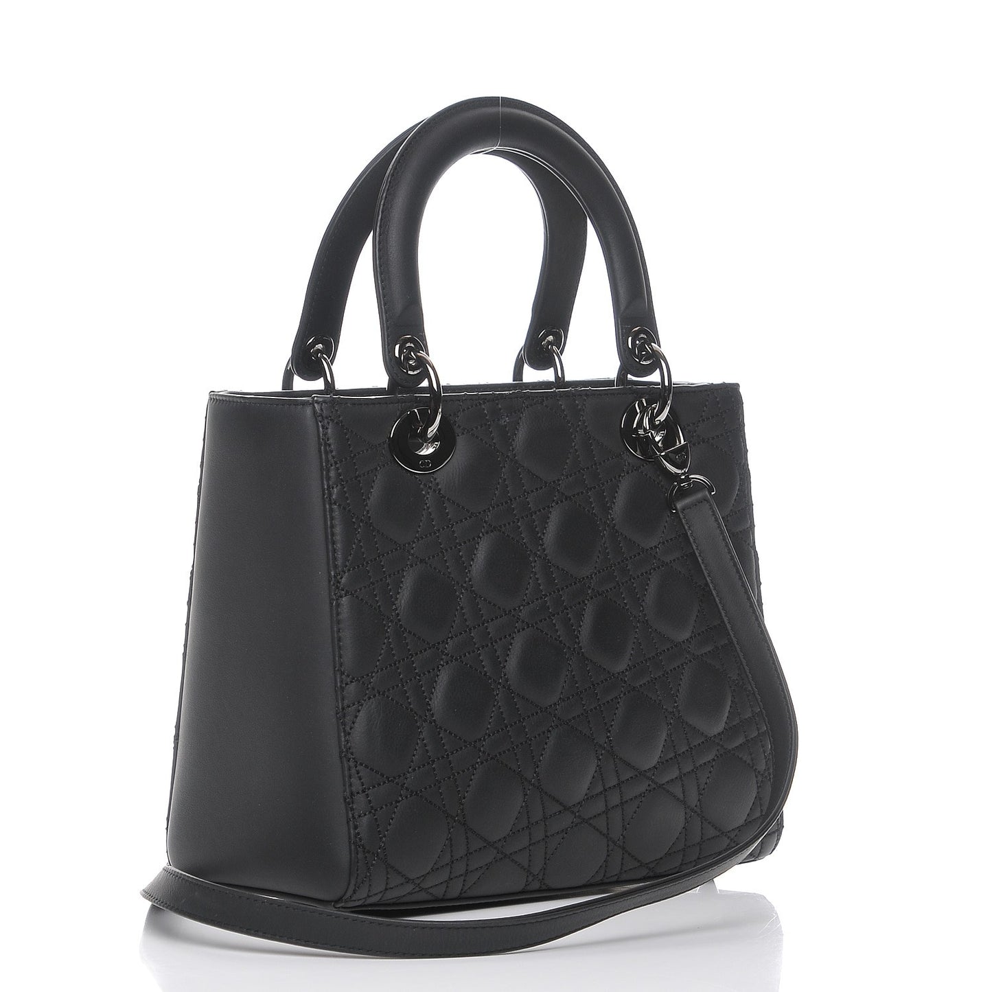 Calfskin Cannage Medium Anselm Reyle Lady Dior Matte Black