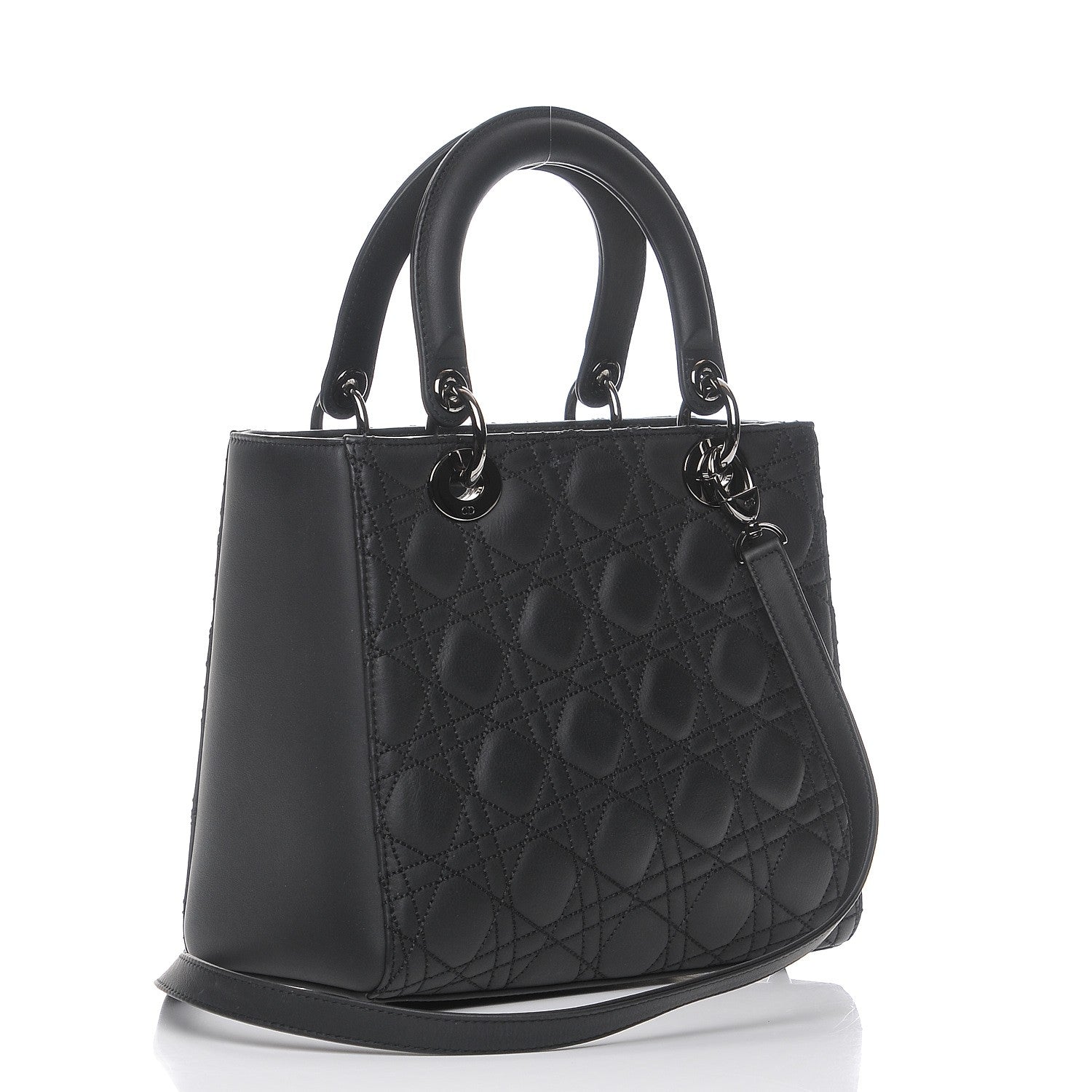 Christian Dior Calfskin Cannage Medium Anselm Reyle Lady Dior Matte Black 4 of 10