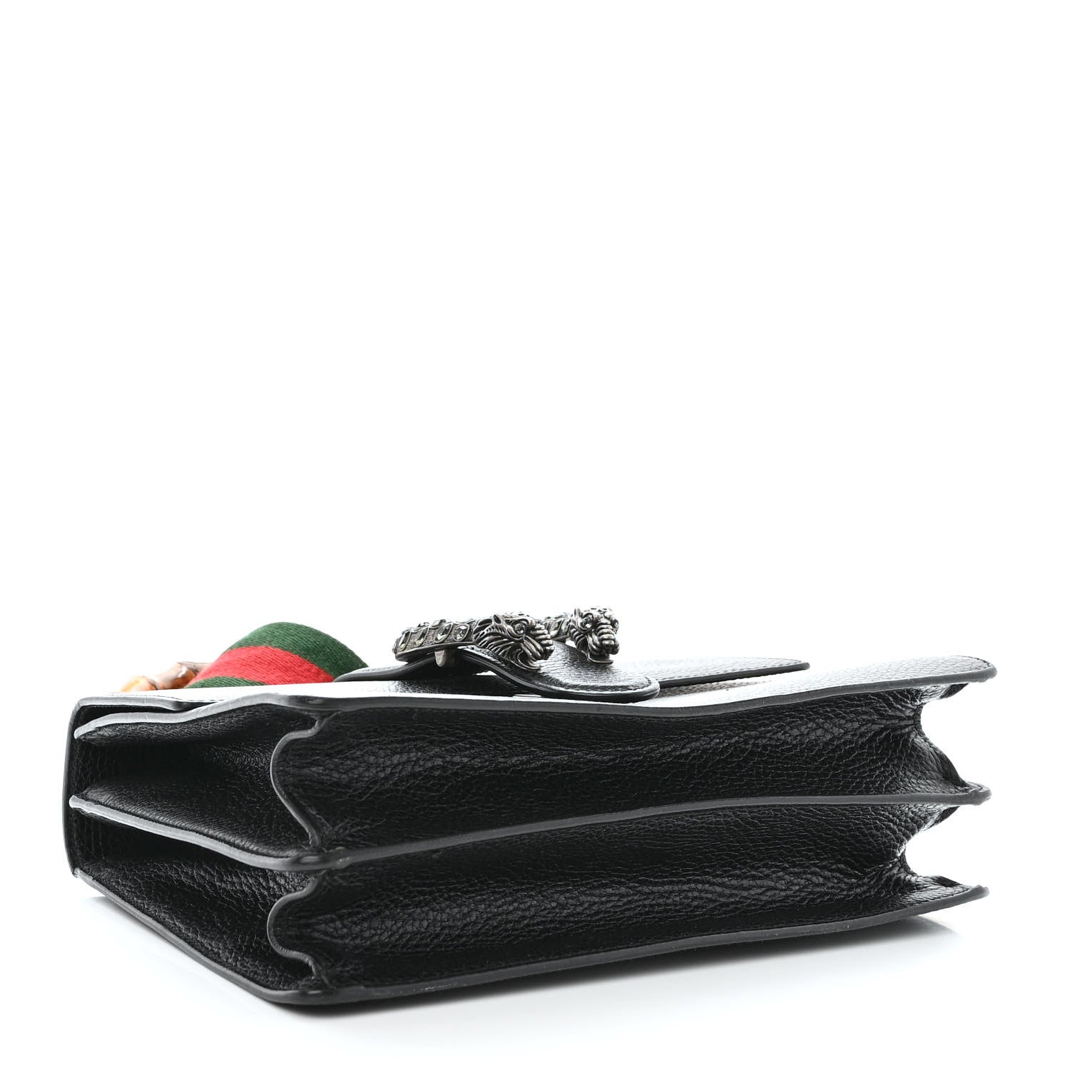Gucci Dollar Calfskin Crystal Web Medium Dionysus Bamboo Top Handle Bag Black Black Diamond 4 of 11