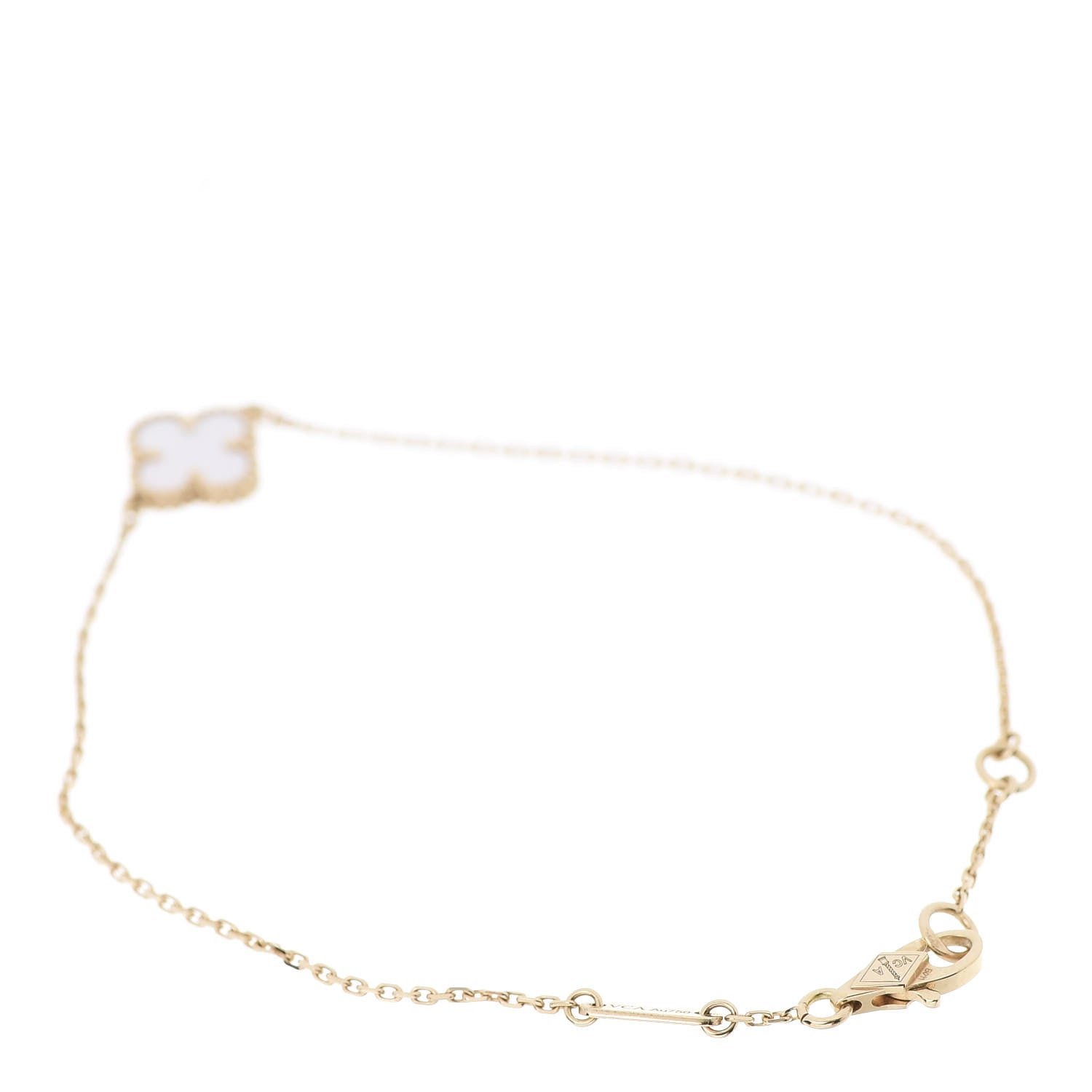 Van Cleef & Arpels 18K Yellow Gold Mother of Pearl Sweet Alhambra Bracelet 3 of 6