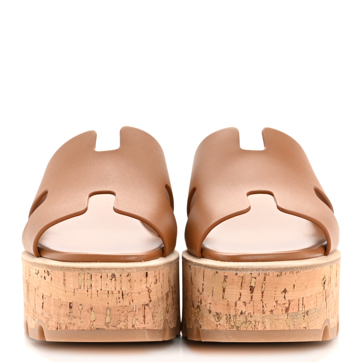 Hermes Calfskin Cork Eze 30 Sandals 35 Gold 3 of 10