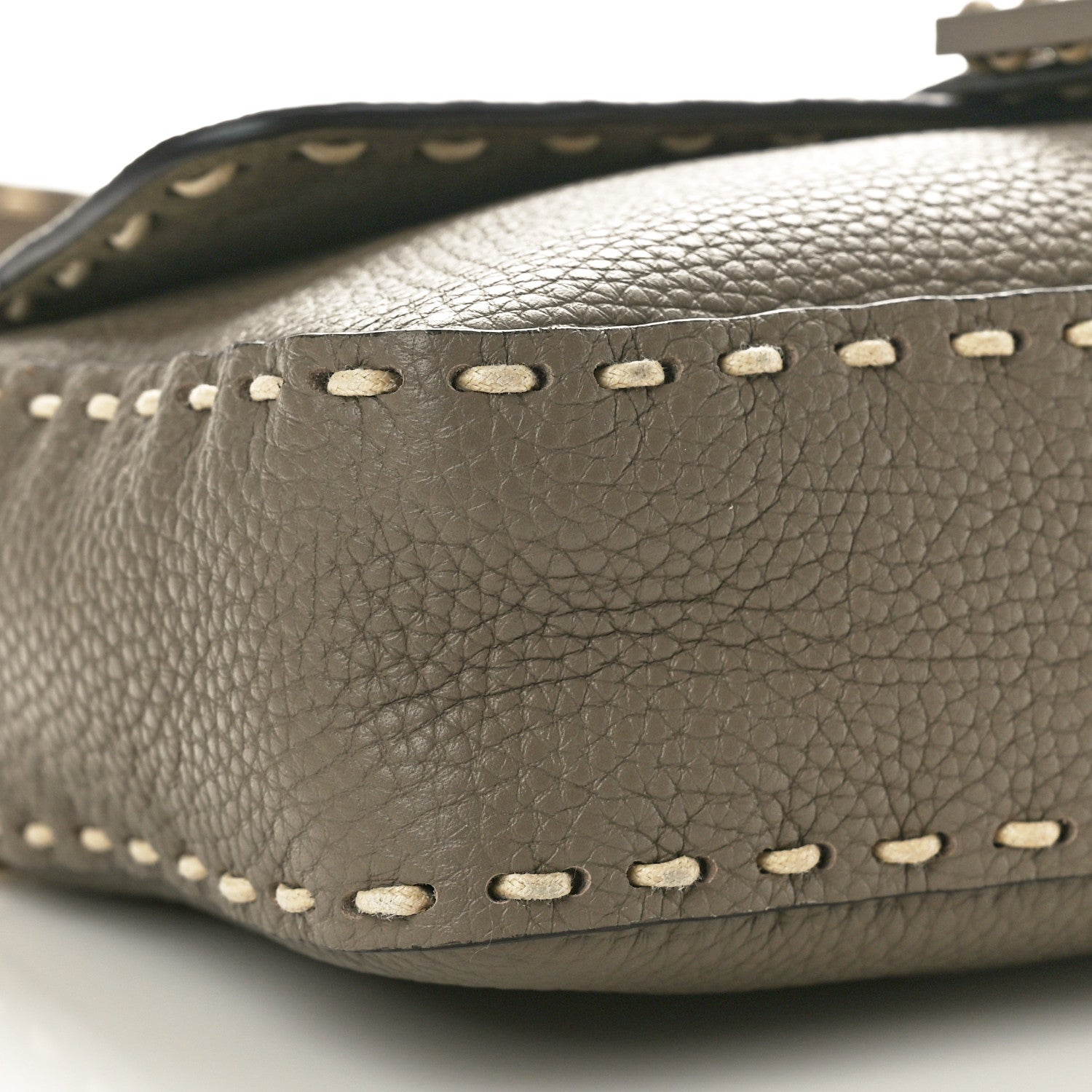 Fendi Vitello Stampa Granata Macro Stitchings Baguette Tartufo 8 of 9