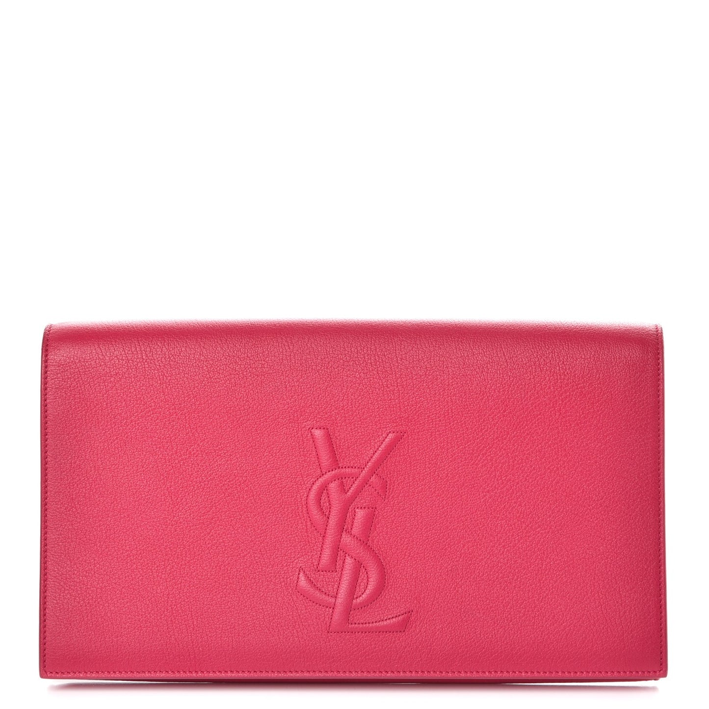 Calfskin Monogram Large Belle De Jour Clutch Lipstick Fuchsia