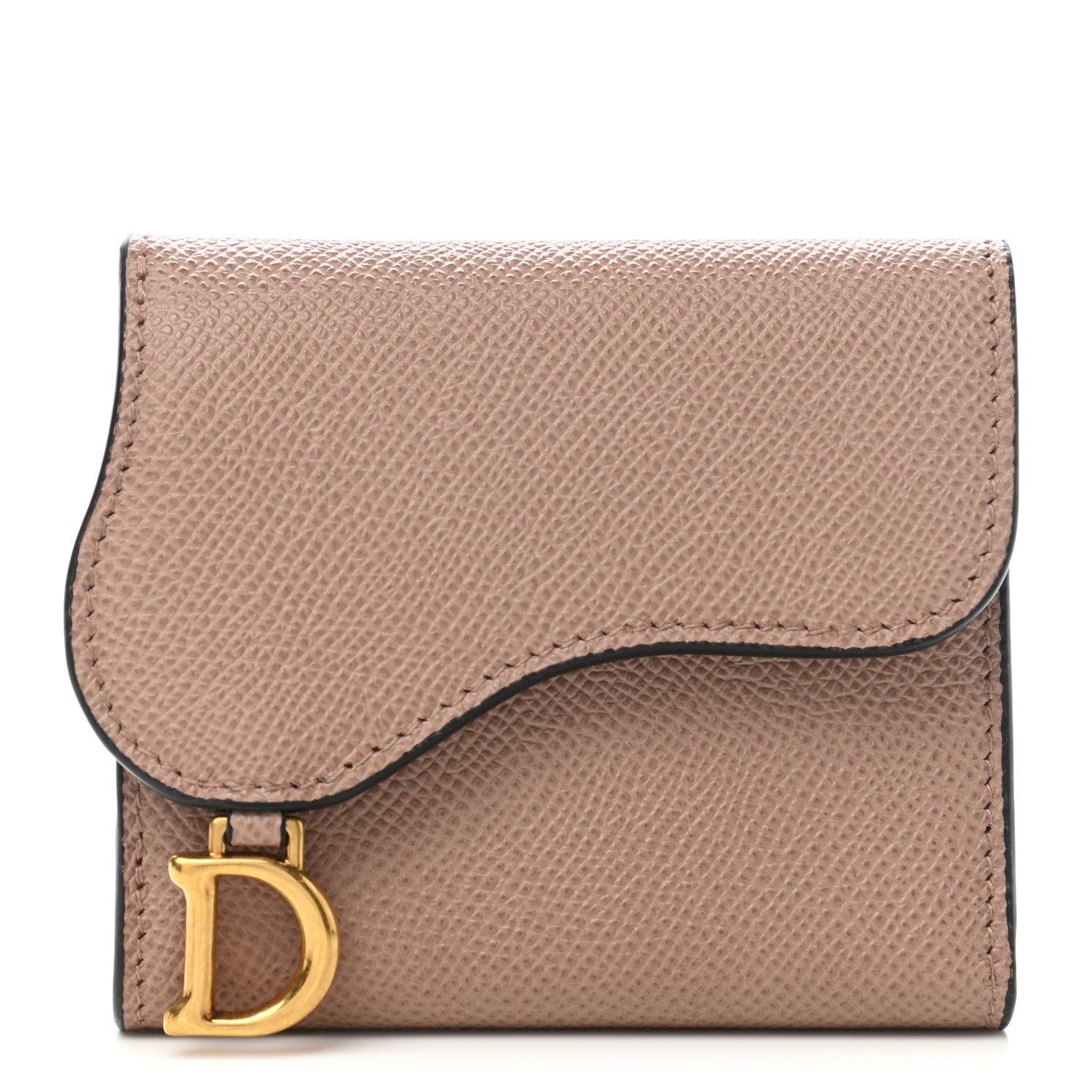 Christian Dior Grained Calfskin Saddle Lotus Wallet Blush 1 of 7