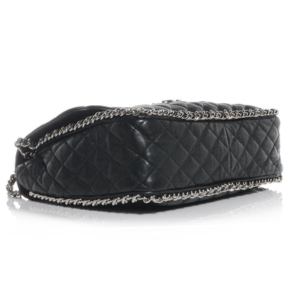 Chanel Washed Lambskin Chain Around Maxi Flap Bag Black 4 of 7