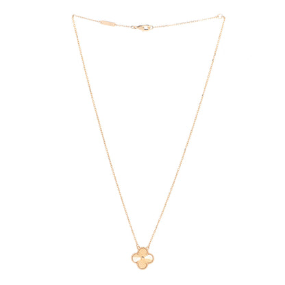 Van Cleef & Arpels 18K Yellow Gold Guilloche Vintage Alhambra Pendant Necklace 3 of 6