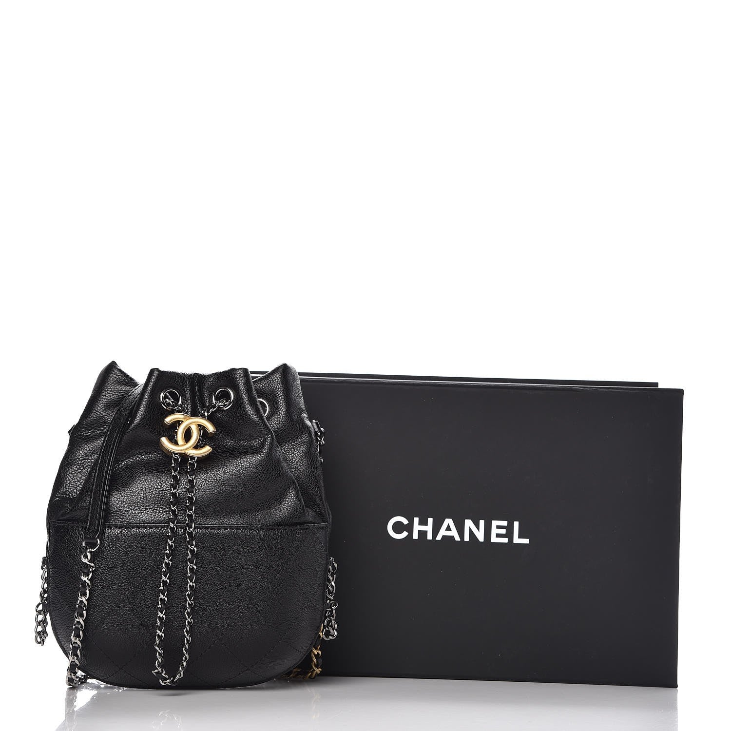 Chanel Calfskin Quilted Small Gabrielle Bucket Black 8 of 8