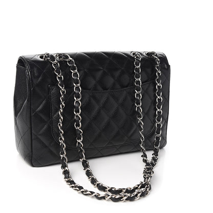 Chanel Caviar Quilted Jumbo Single Flap Black 2 of 9