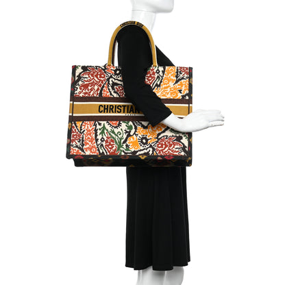 Christian Dior Canvas Embroidered Large Paisley Book Tote Multicolor 2 of 10