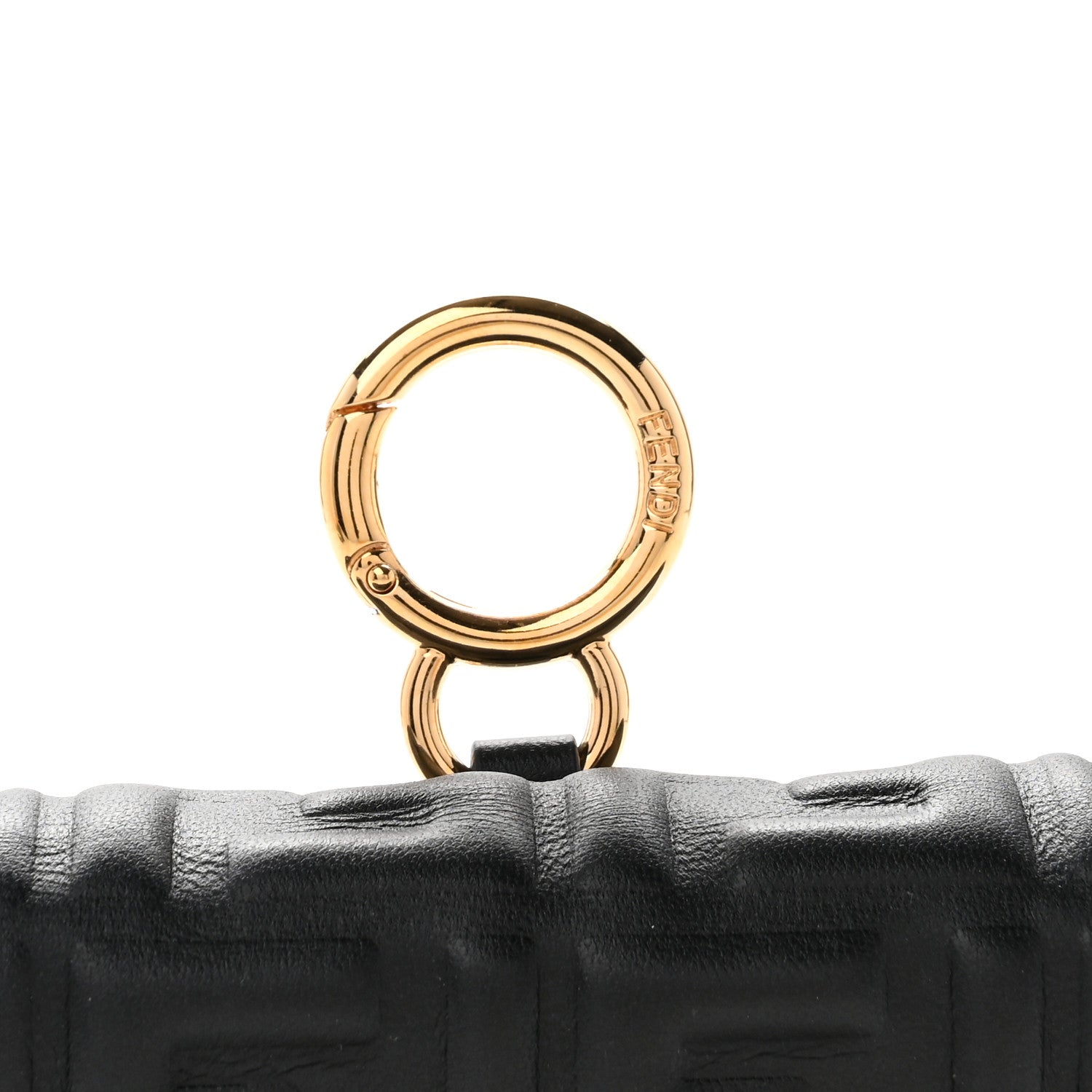 Fendi Nappa Matisse FF Embossed Nano Maxi Buckle Baguette Charm Black 7 of 10