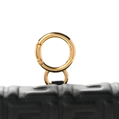 Fendi Nappa Matisse FF Embossed Nano Maxi Buckle Baguette Charm Black 7 of 10