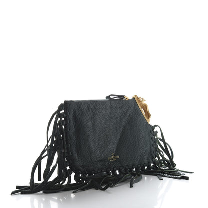 Valentino Garavani Calfskin C-Rockee Sagittarius Fringe Clutch Light Emerald 3 of 10