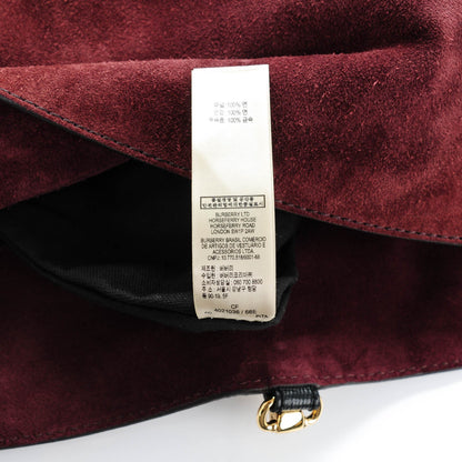 Burberry Suede House Check Cornwall Hobo Mahogany Red 10 of 14