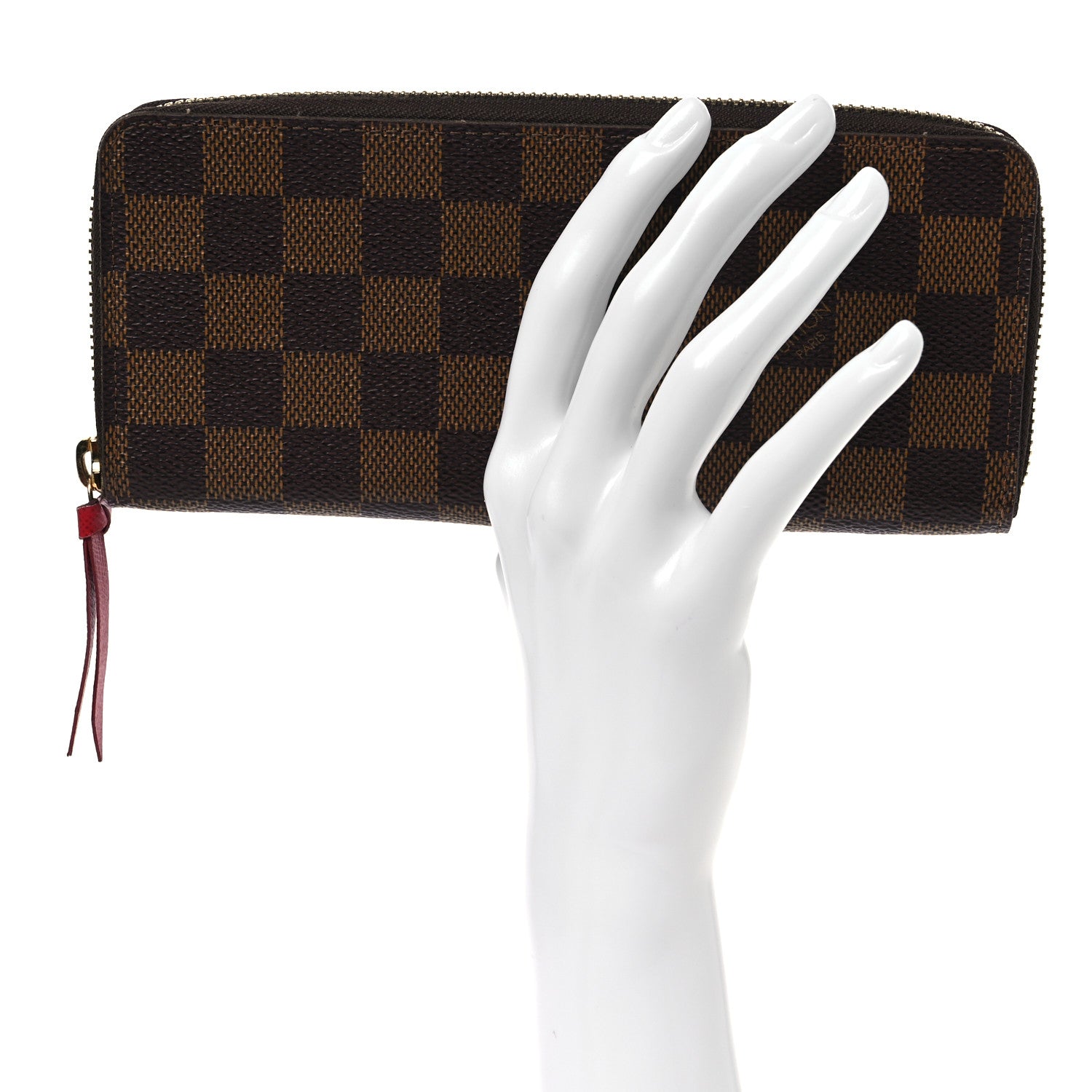 Louis Vuitton Damier Ebene Clemence Wallet Cherry 2 of 14