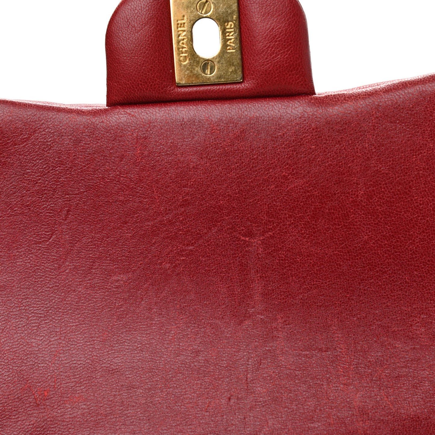 Lambskin Cross Stitch Mini Coco Handle Flap Red