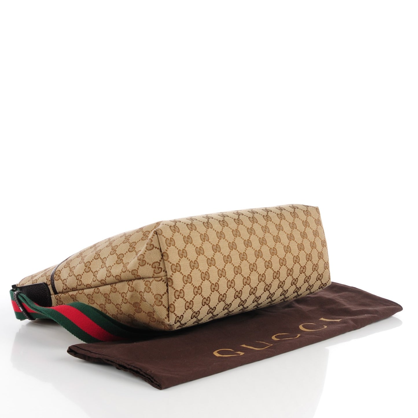 Monogram Web Medium Flat Messenger Bag Dark Brown