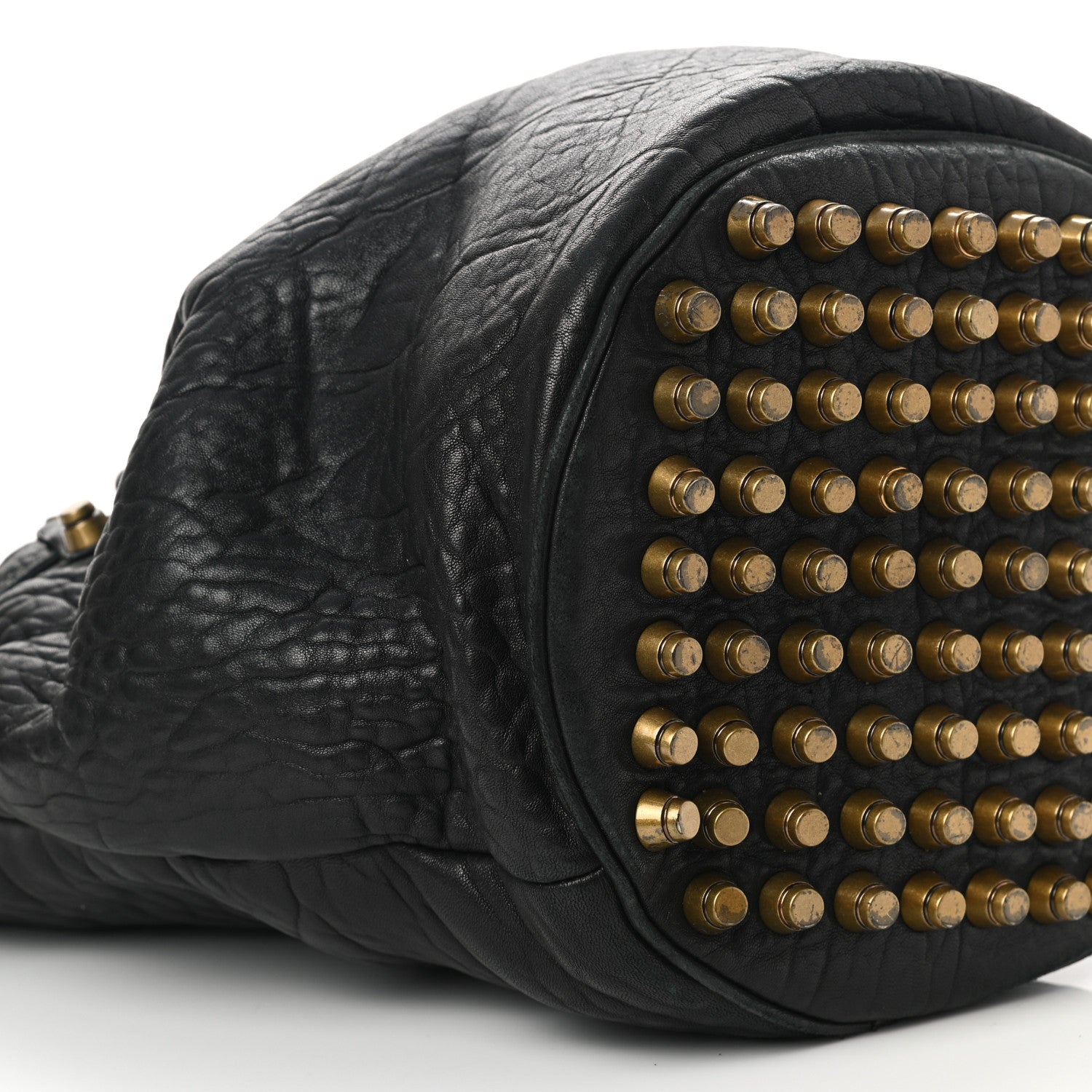 Alexander Wang Pebbled Lambskin Diego Bucket Bag Black Antique Brass Hardware 8 of 10