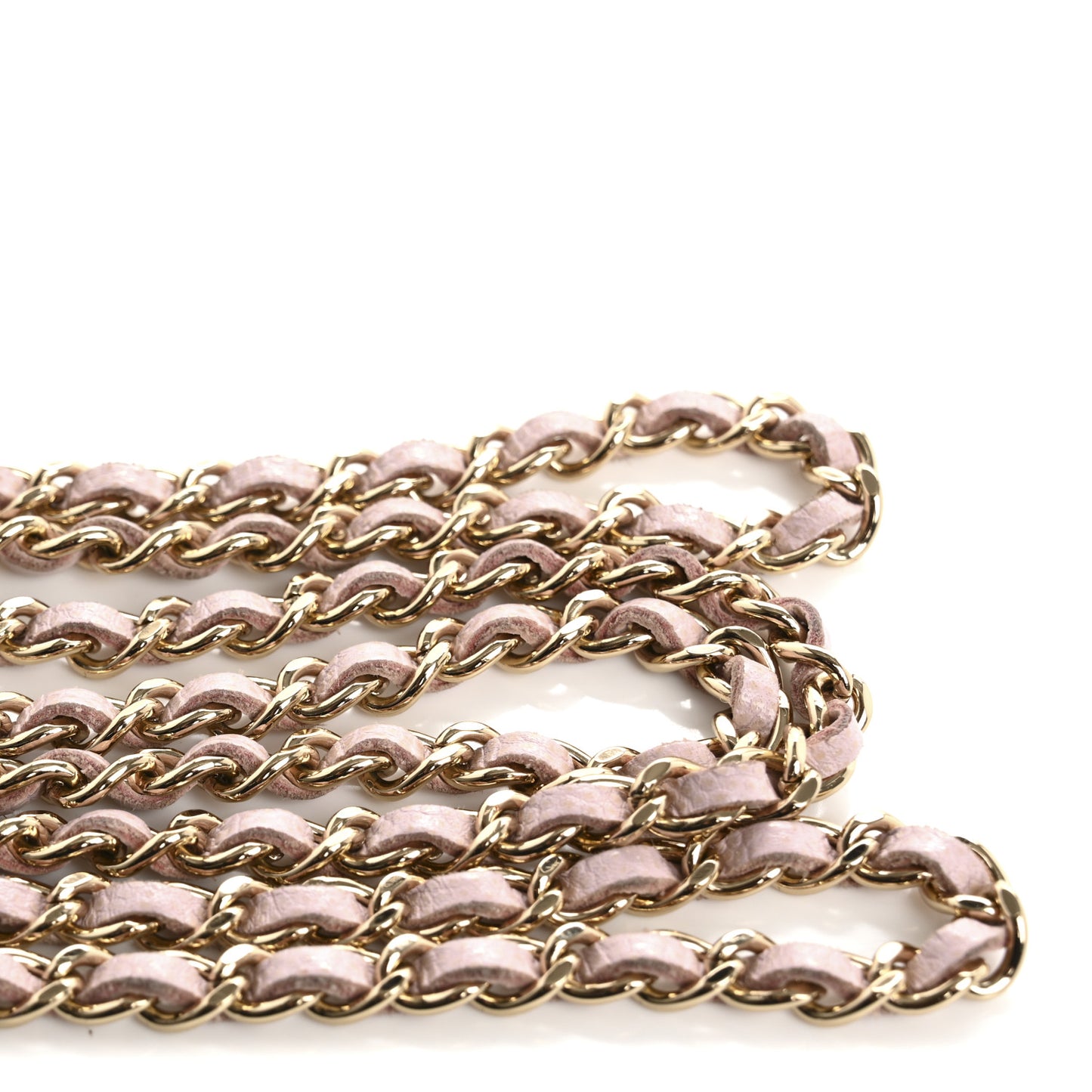 Caviar Quilted Coco Candy Card Holder On Chain Light Pink