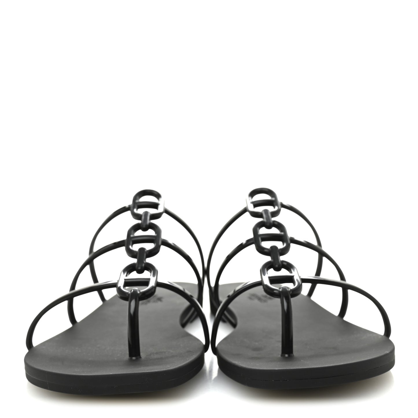 Rubber Womens Mykonos Sandals 38 Black