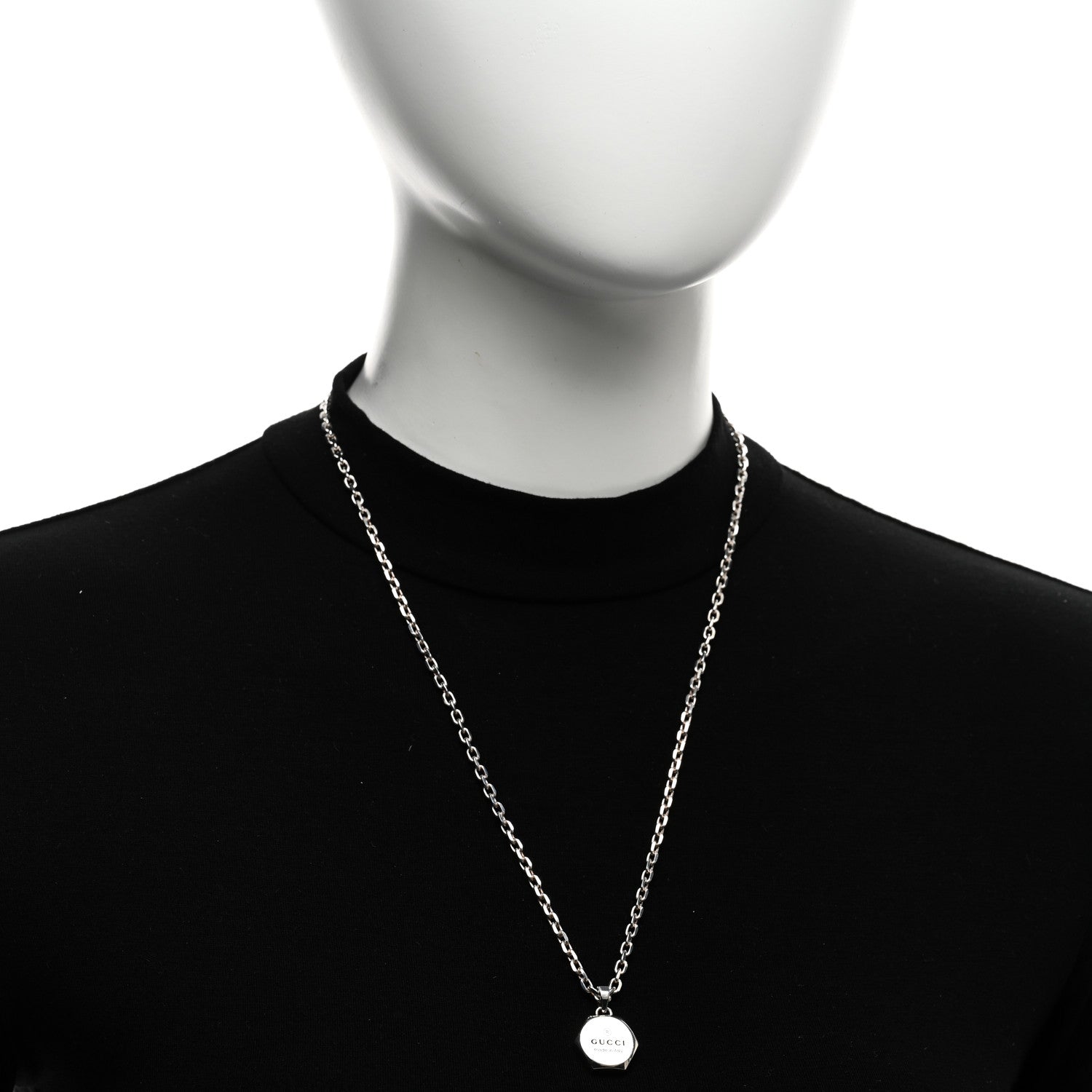 Gucci Sterling Silver Trademark Pendant Necklace 2 of 4