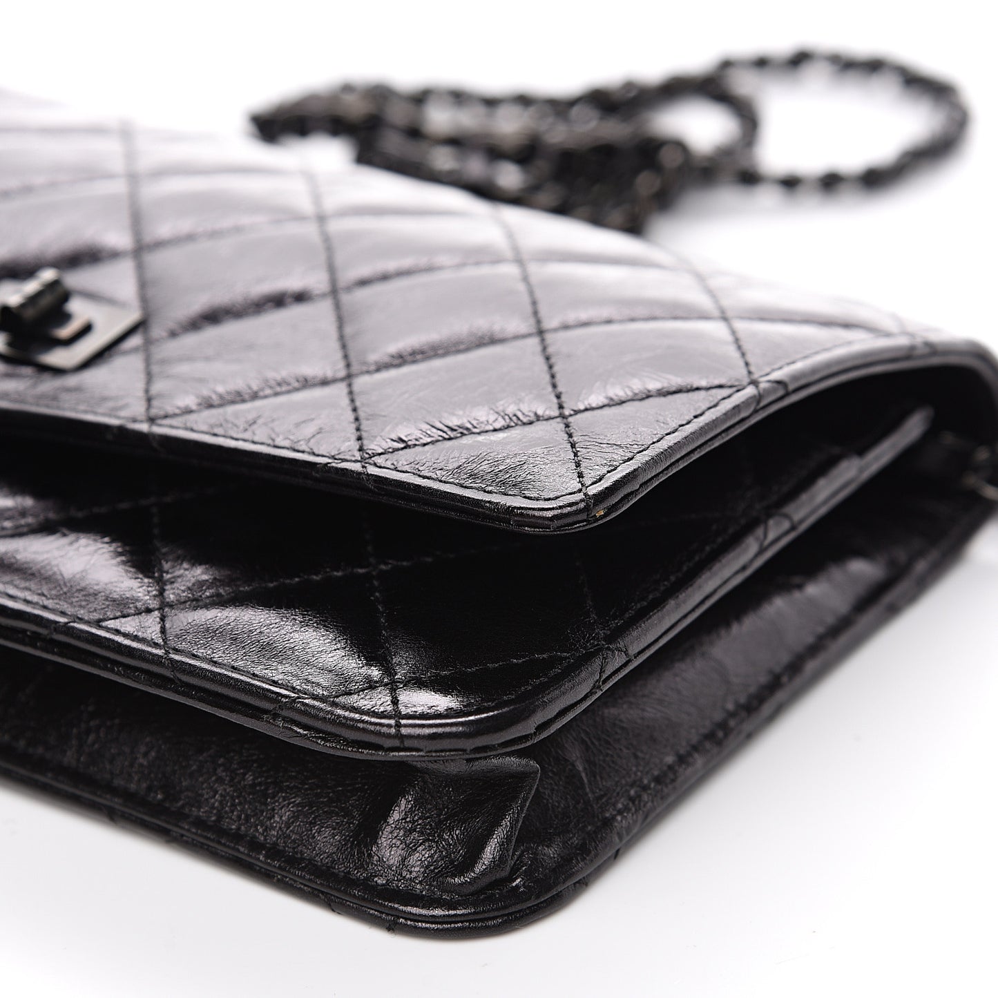 Aged Calfskin Quilted Reissue Wallet On Chain WOC So Black
