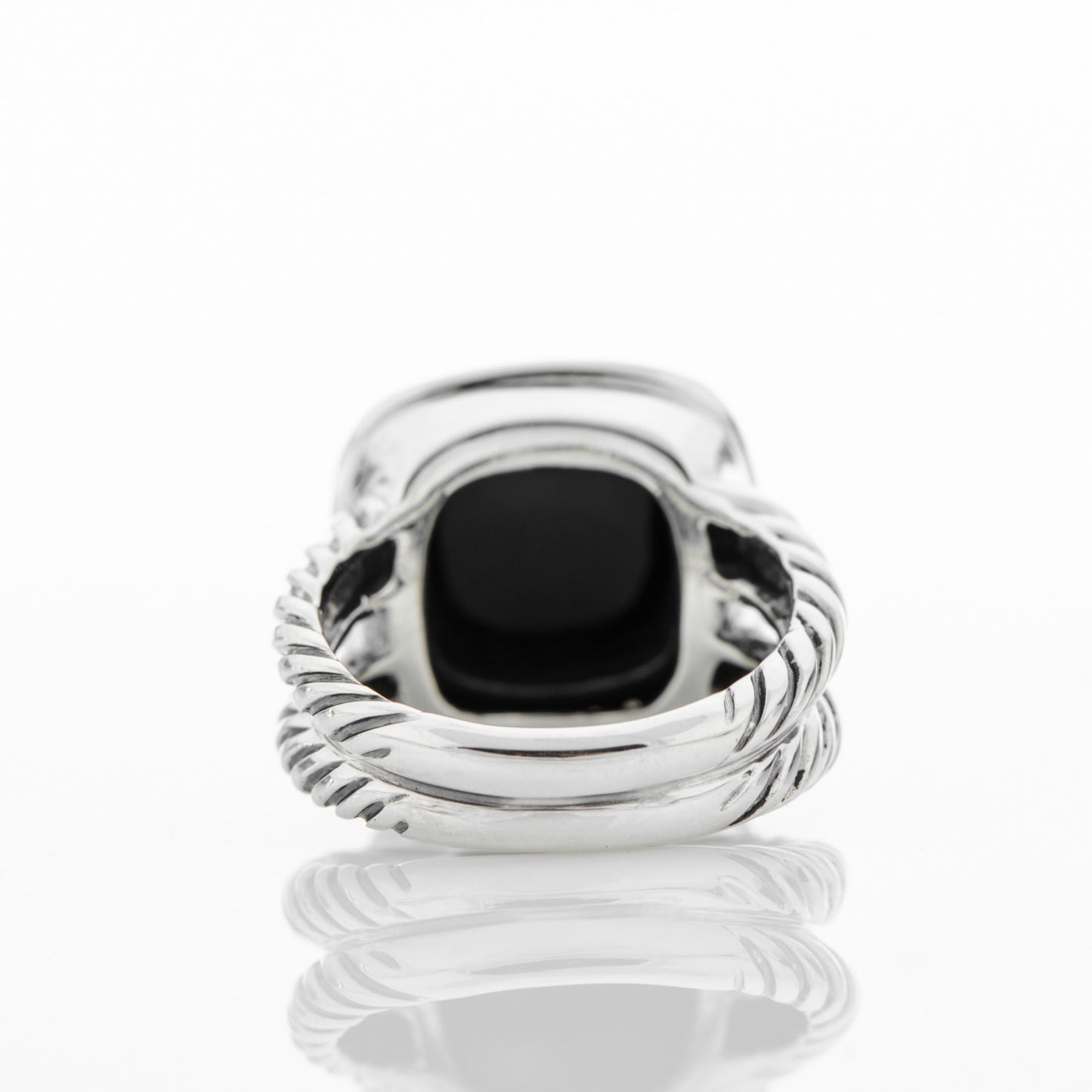 Sterling Silver Diamond Black Onyx 11mm Albion Ring 52 6