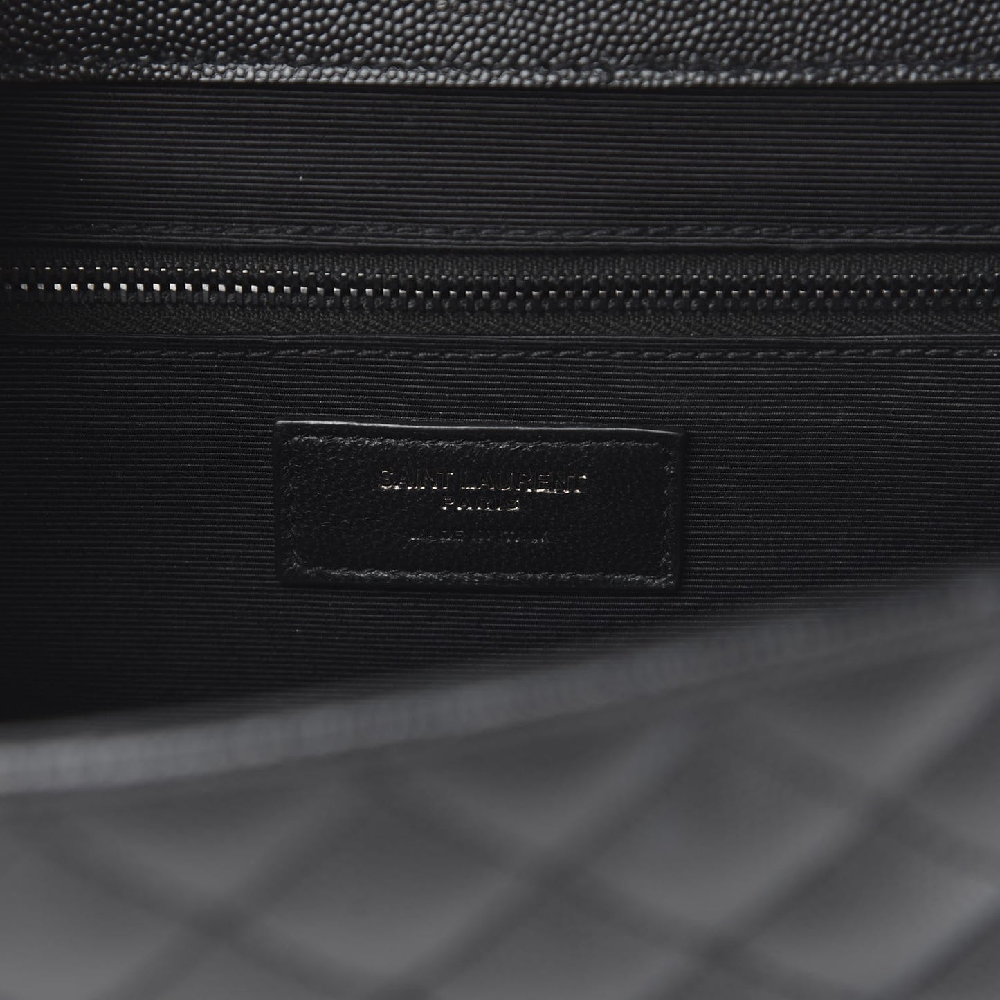 Grain De Poudre Textured Mixed Matelasse Large Triquilt Monogram Monochrome Satchel Black