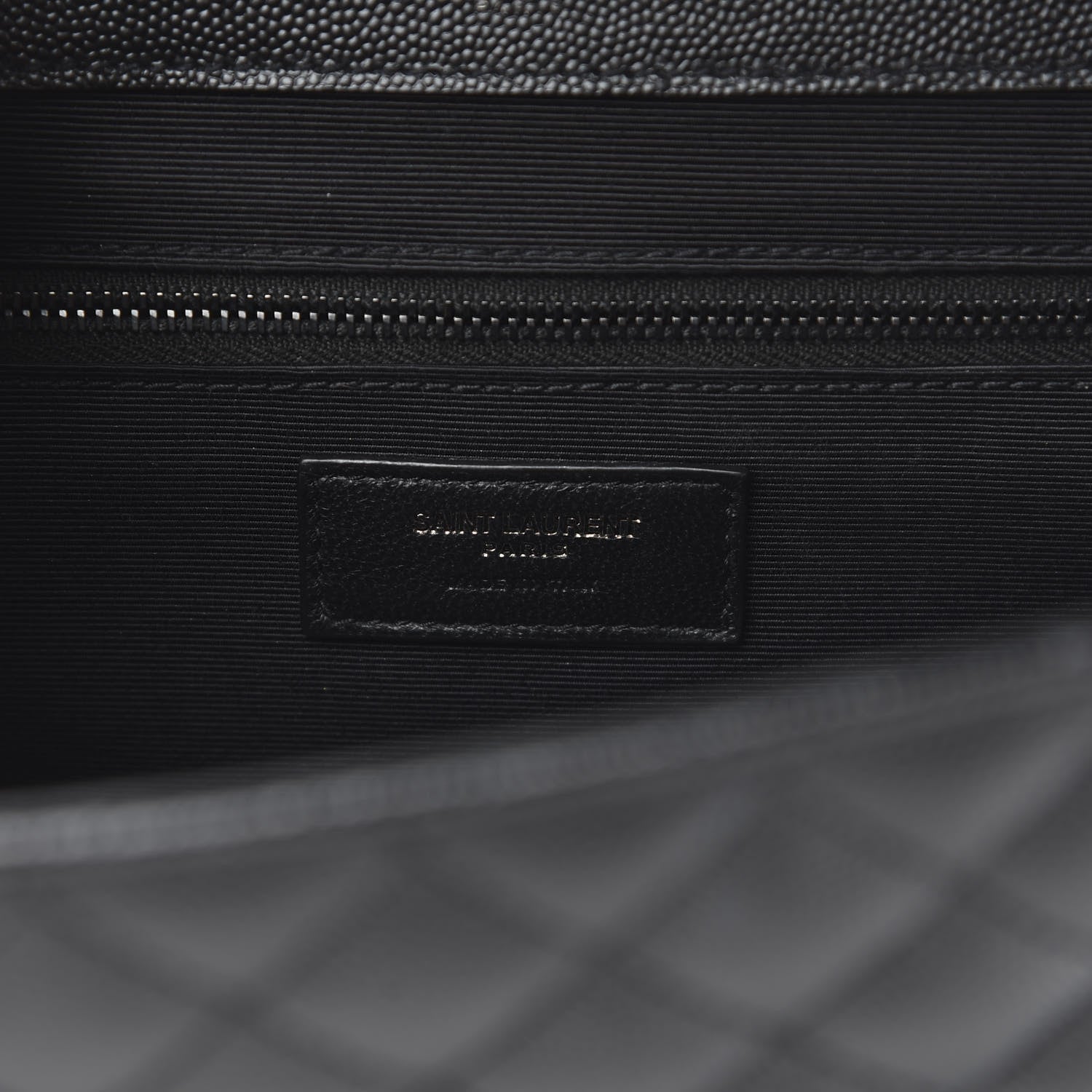 Saint Laurent Grain De Poudre Textured Mixed Matelasse Large Triquilt Monogram Monochrome Satchel Black 6 of 9
