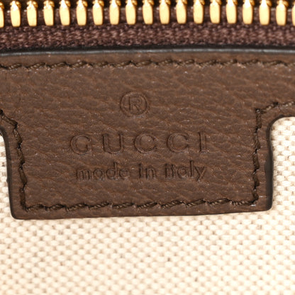 Gucci Monogram Jumbo GG Textured Dollar Calfskin Web Wristlet Messenger Bag Camel Ebony New Acero 6 of 11
