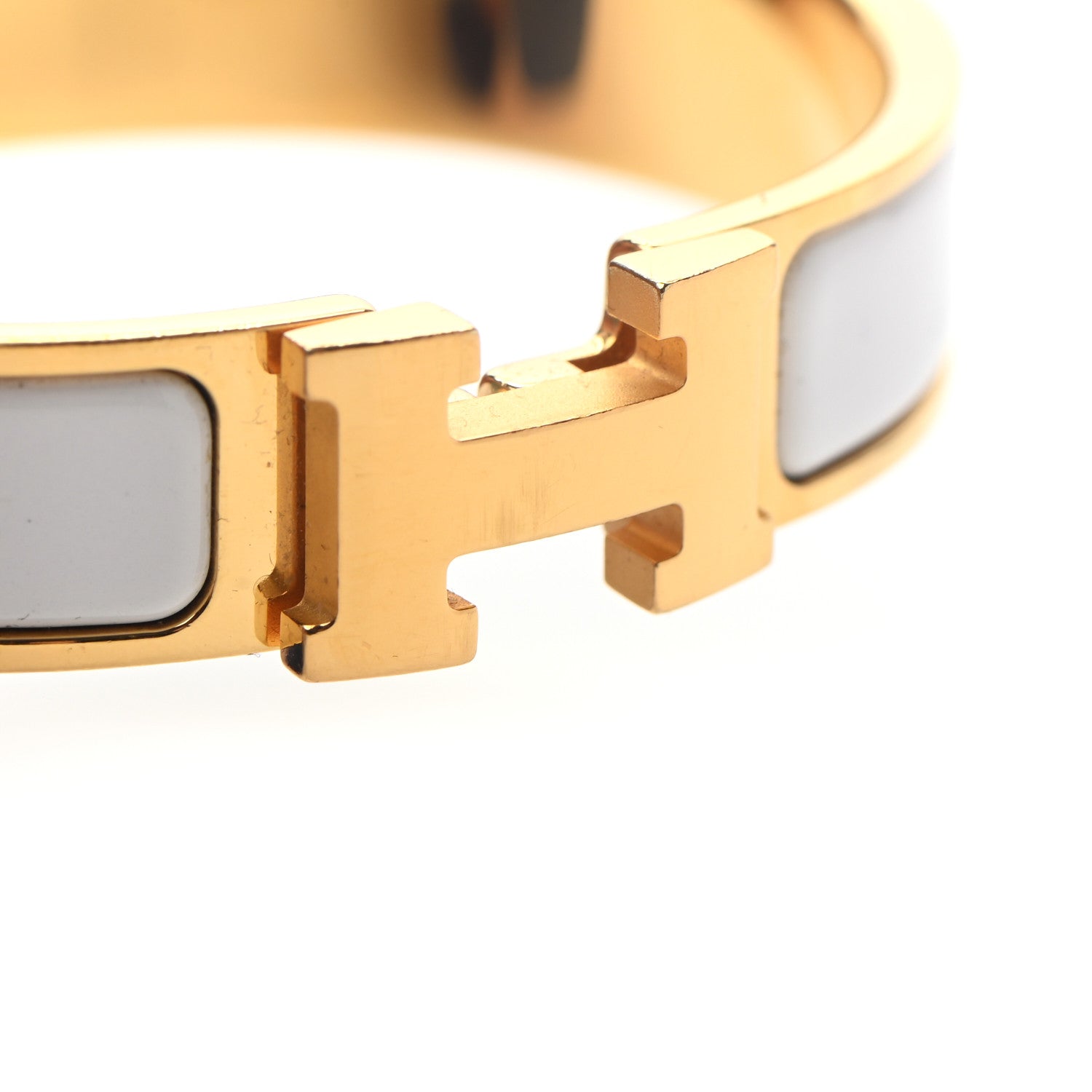 Hermes Enamel Narrow Clic Clac H Bracelet PM White 5 of 5